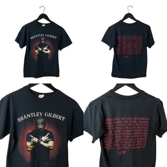 Vintage Y2K Brantley Gilbert Graphic Tee Black Small S T Shirt Short Sleeve - Picture 1 of 16